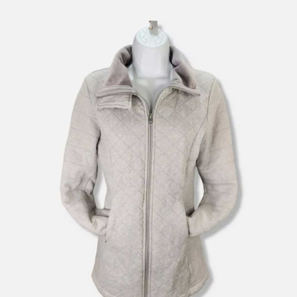 The North Face Jacket‎ Caroluna Small Gray Quilted Fleece Button Neck - Picture 6 of 13